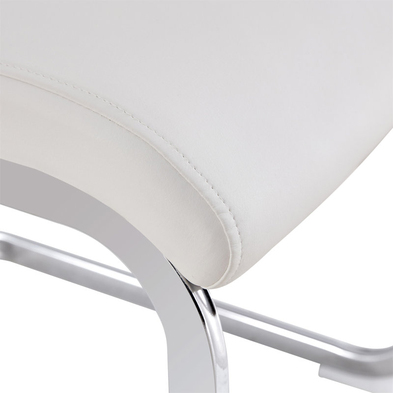 Mangano Dining Chair, White, Silver