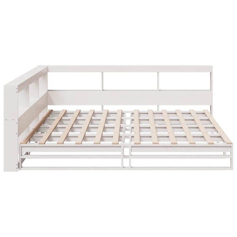 Solid Wood Storage Bed, White