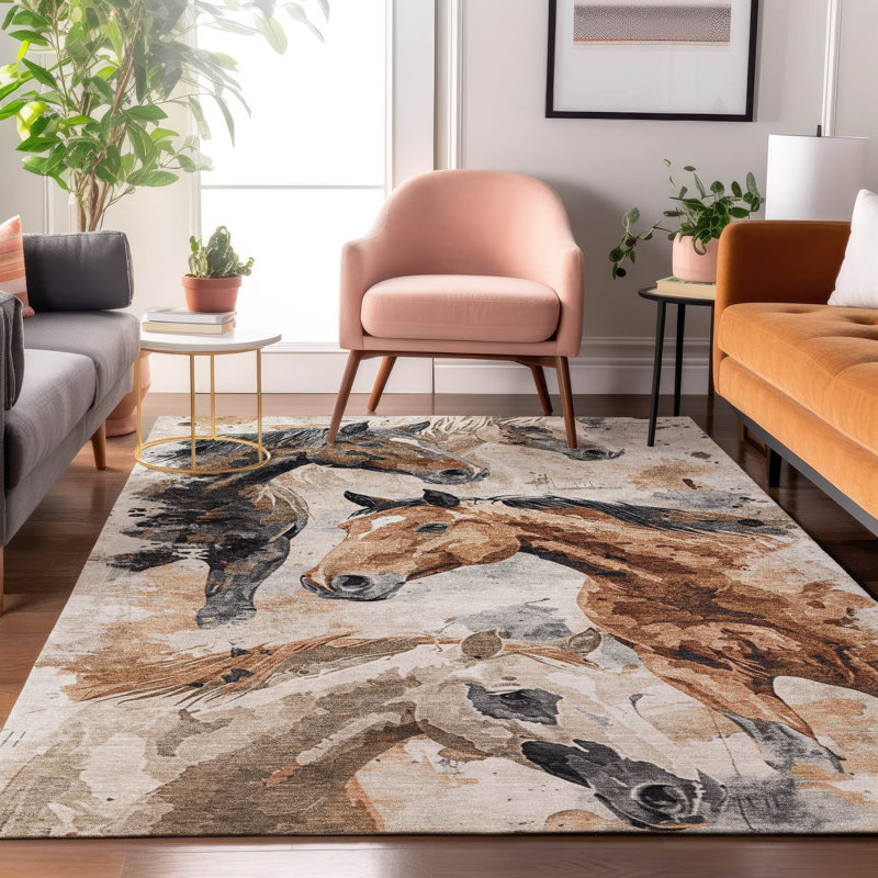 Premium Machine Washable Neiges AMF1720 Animal Rug, Rectangle 2'6" x 3'10"