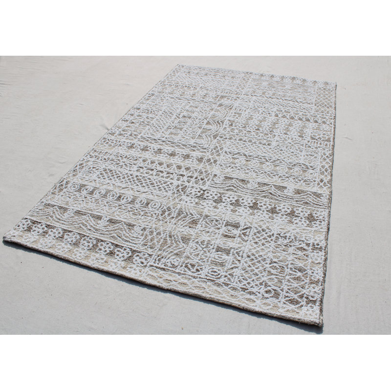 Tapis gris tissé à la main Southwestern, Rectangle 8 pi x 10 pi