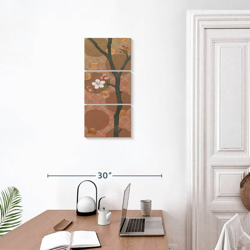 Cherry Blossoms Panel One Blossom, 27" H x 12" W