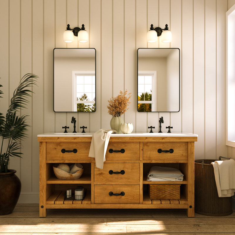 Dimmable Bathroom Vanity Light with Frosted Glass Shade