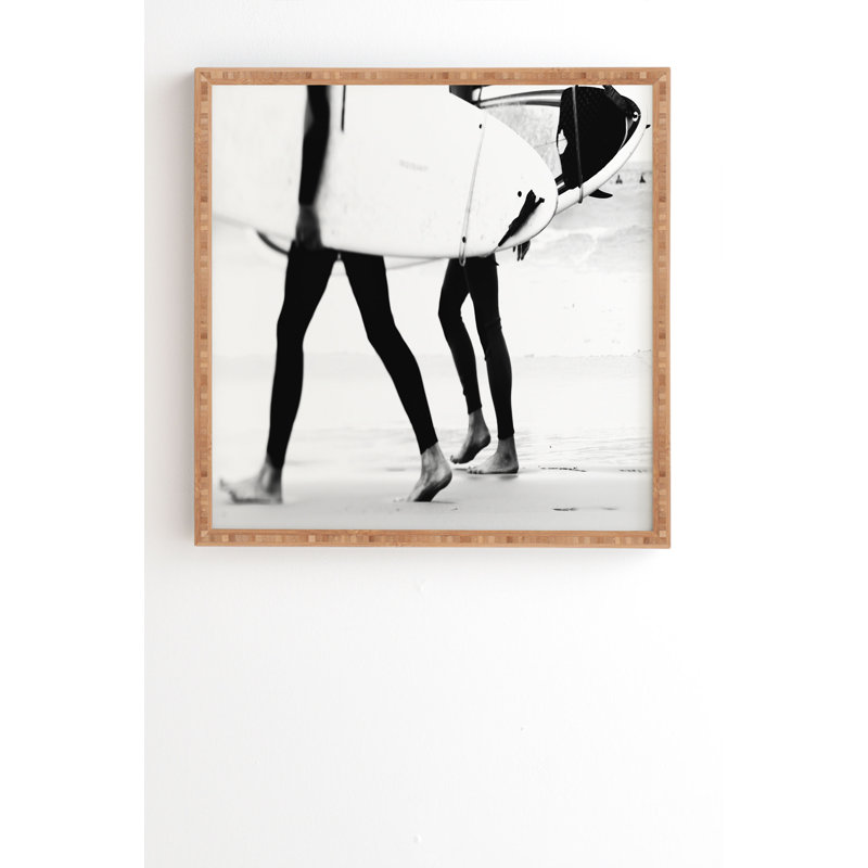 « catch a wave ll », reproduction de photo, H 20 po x l 20 po x P 2 po, Armature en bambou, Pas de tapis