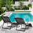Andraya 3 Pcs Patio Chaise Lounge Chair Set, Outdoor Lounger Chaise with Folding Table and Removable Pillow-1831676509