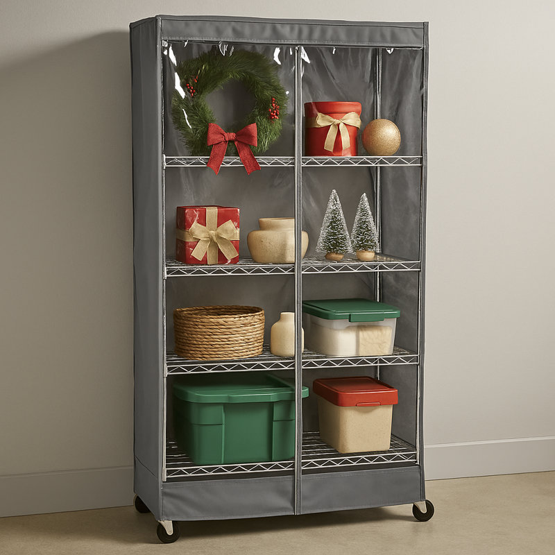 Étagère de rangement en grillage avec panneau transparent, H 72 po x l 36 po x P 18 po, H 72 po x l 36 po x P 18 po