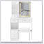 Compact 29.2-Inch Vanity Table With Sliding Drawer, Touch-Control LED Mirror, And Padded Stool For Small Spaces-1626872048