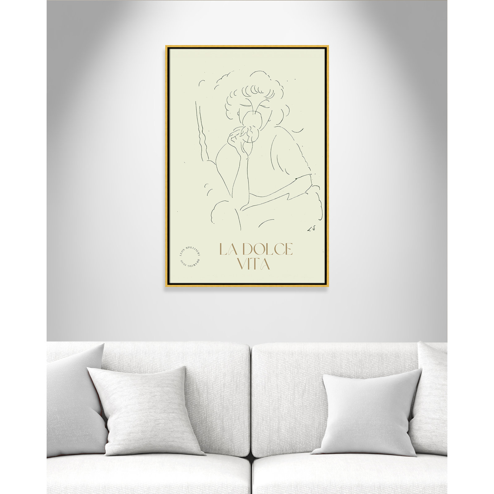 Dottie "La Dolce Vita" Print, 37.5" H x 25.5" W, Gold