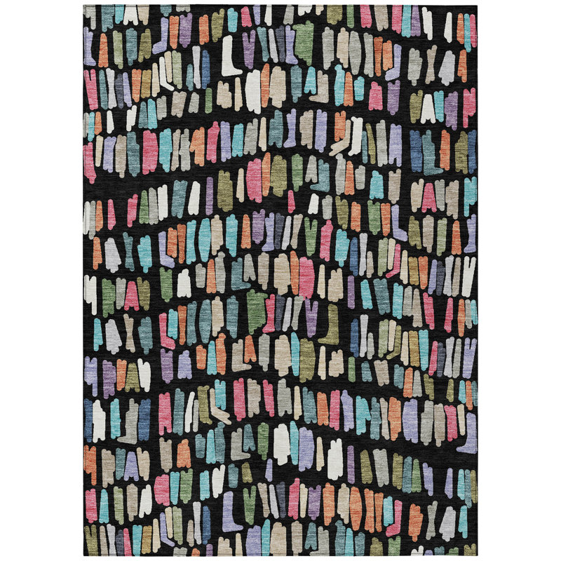 Machine Washable Indoor/Outdoor Karr ACN2377 Stripes Rug, Rectangle 10' x 14'
