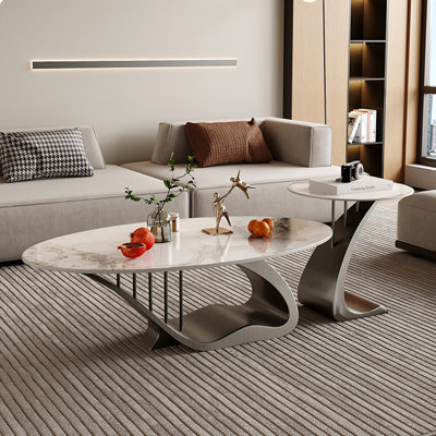 Italian light luxury modern coffee table set