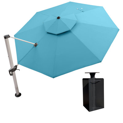 Parasol rond en porte-à-faux avec manivelle 156 "et base Kris Kris