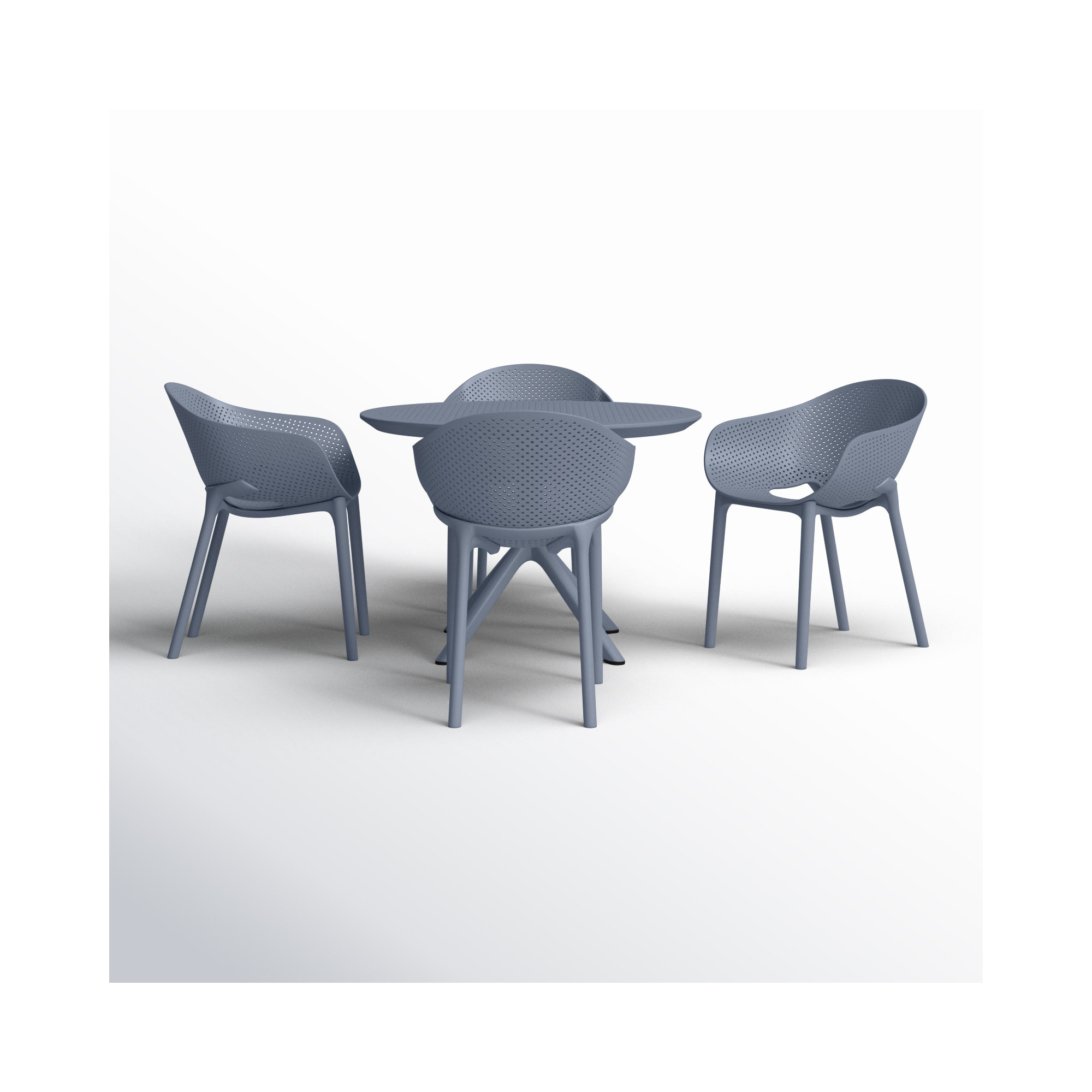 Farrah 41" Round 4 - Person Dining Set, Gray