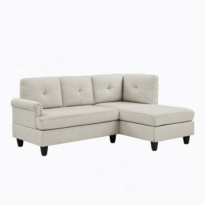 Canapé modulaire 2 pièces rembourré, Polyester beige