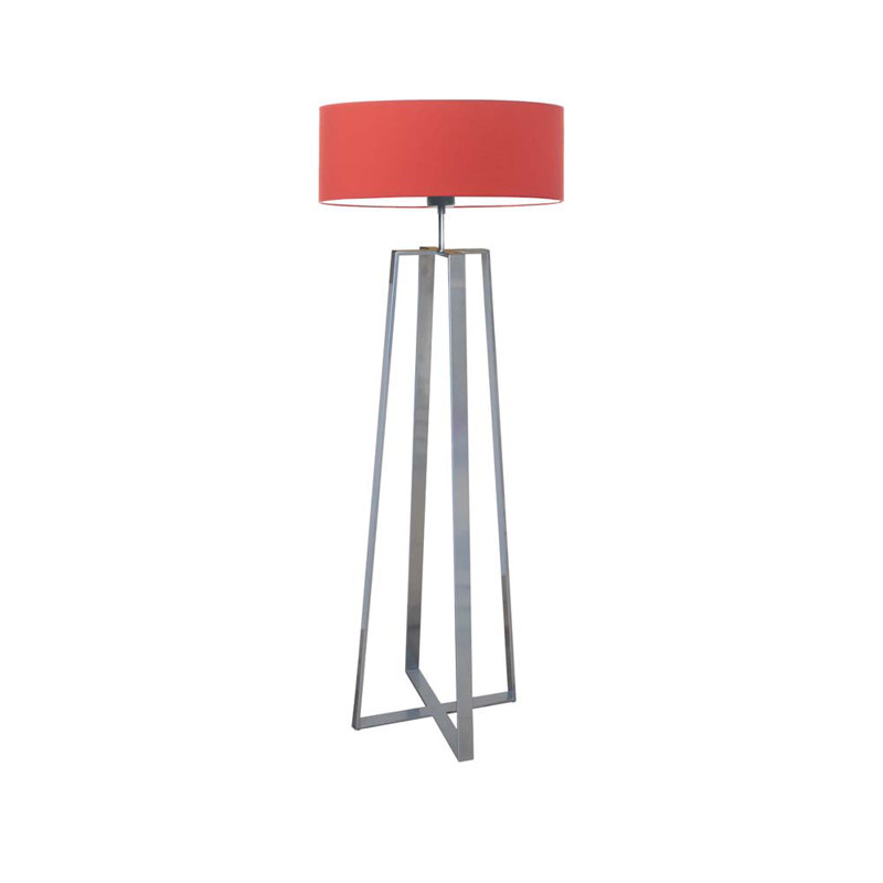 Arnessa 158cm Traditional Floor Lamp, Red, Silver
