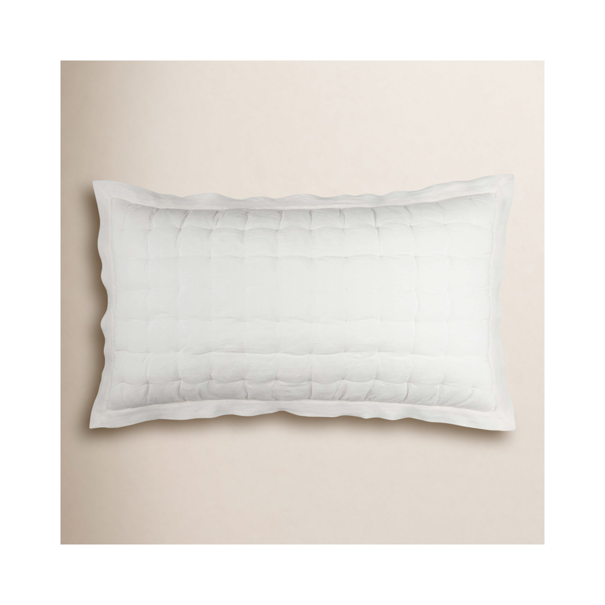 Lush Linen Puff Sham, Ivory, King