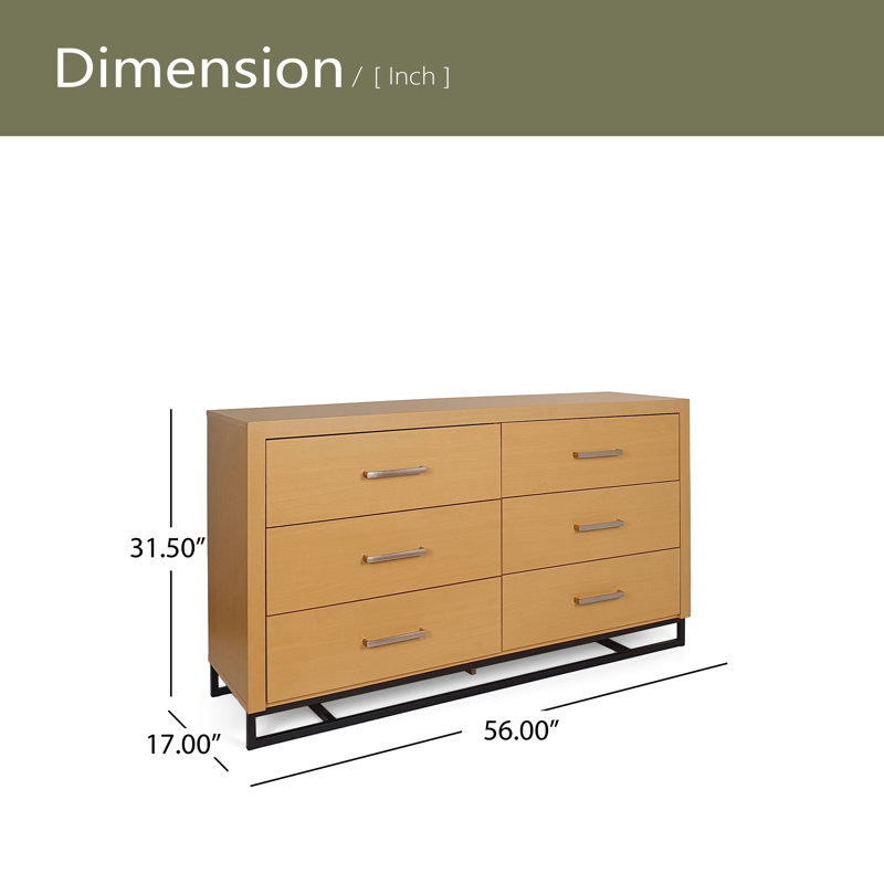 6 Commode 6 tiroirs, Érable