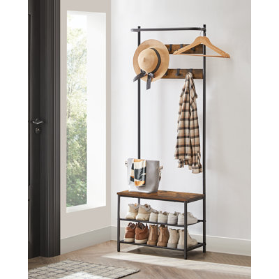 Abry Hall Tree 64cm Wide with Bench and Shoe Storage