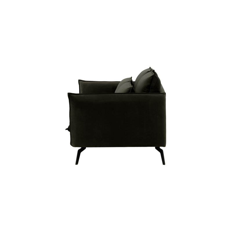 Fauske 2 Seater Sofa, 95cm H x 171cm W x 98cm D, Black
