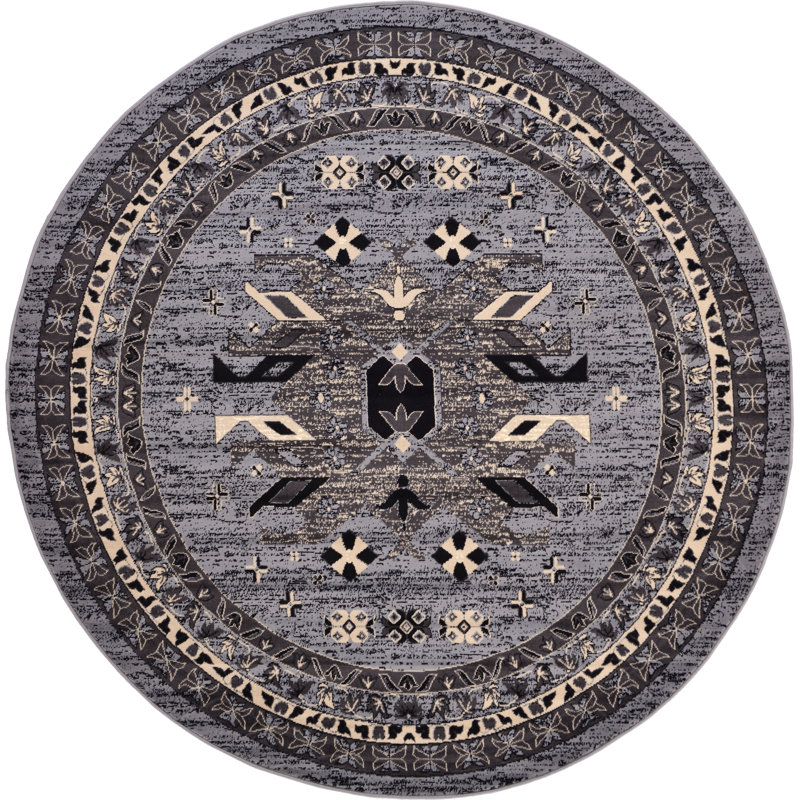 Eesi Oriental Indoor Rug, Round 7'10"