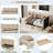 Upholstered Daybed With 2 Drawers, Storage Shelves, Flip Cabinets & Side Table, Vertical Striped Design-54182172