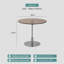 Table basse ronde en verre trempé brun thé - Table de salon moderne avec base en acier inoxydable pour le thé et le salon