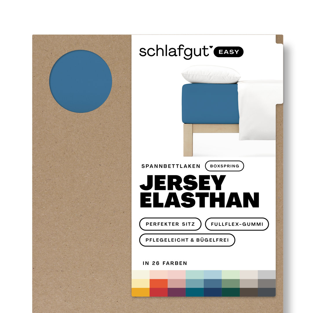 Jersey-Elasthan Spannbettlaken EASY für Boxspring 100% Baumwolle