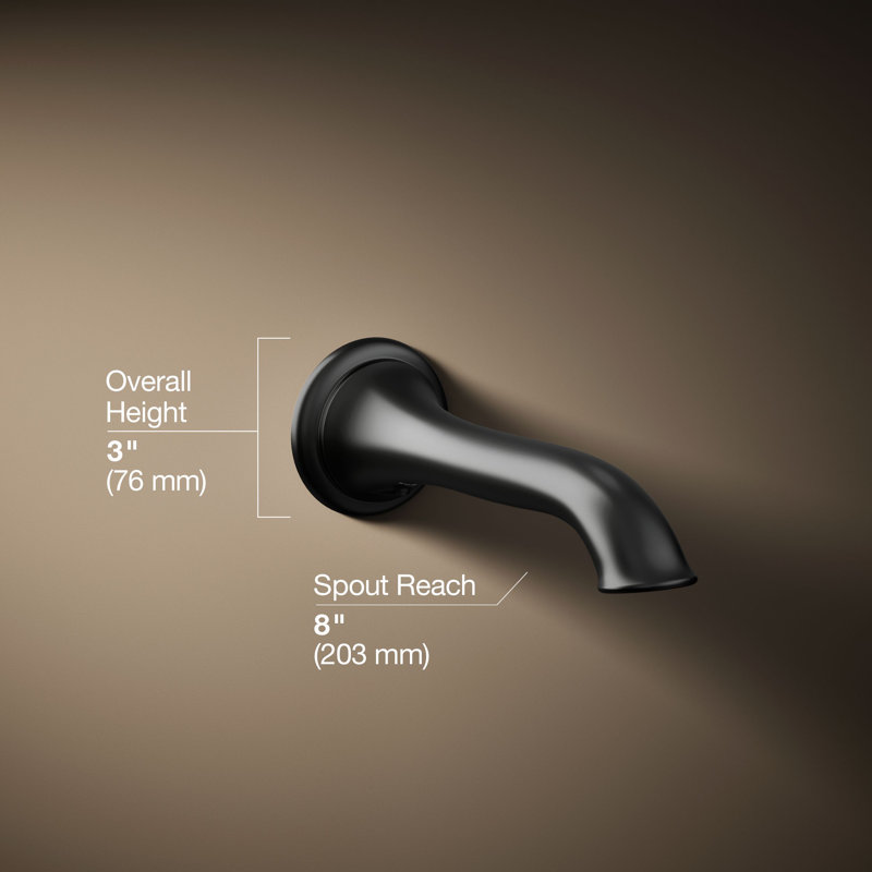 Artifacts® Wall-Mount Bath Spout with Flare Design, Matte Black