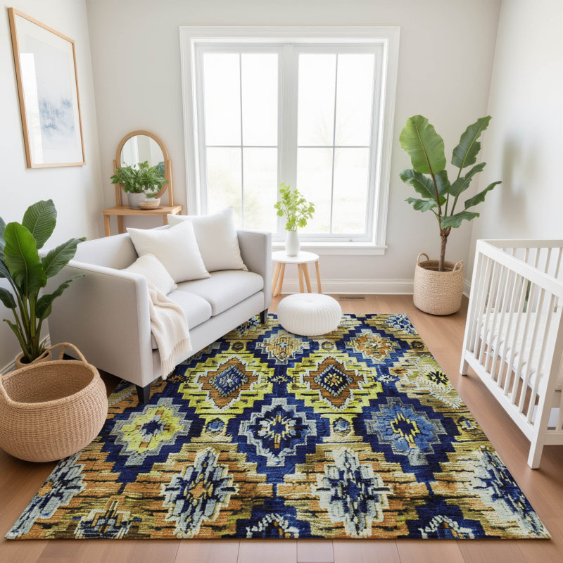 Premium Machine Washable Farolt AMF1891 Aztec Rug, Rectangle 10' x 14'