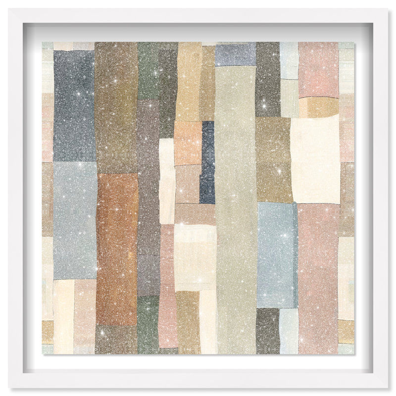 Woven Earthscape Shadowbox Abstract Print by Oliver Gal, Black Frame, 12 x 12, 13.5"H x 13.5"W, White Frame