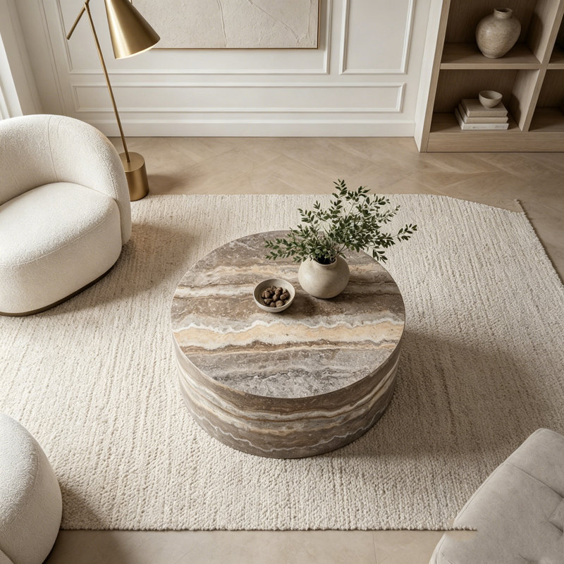 Round Coffee Table, Gray