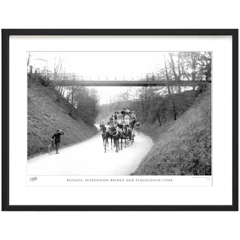 Reigate, Suspension Bridge And Stagecoach C1908 by Francis Frith - Single Picture Frame Print, 45cm H x 60cm W x 2.3cm D