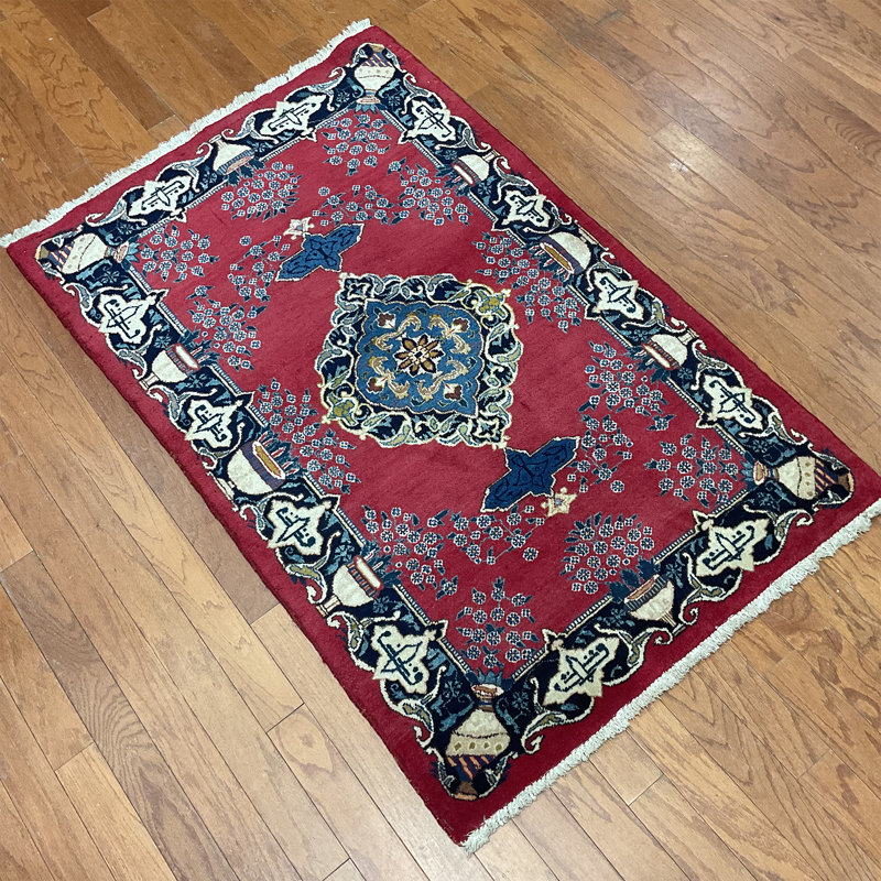 Tapis en laine Mashad fabriqué à la main