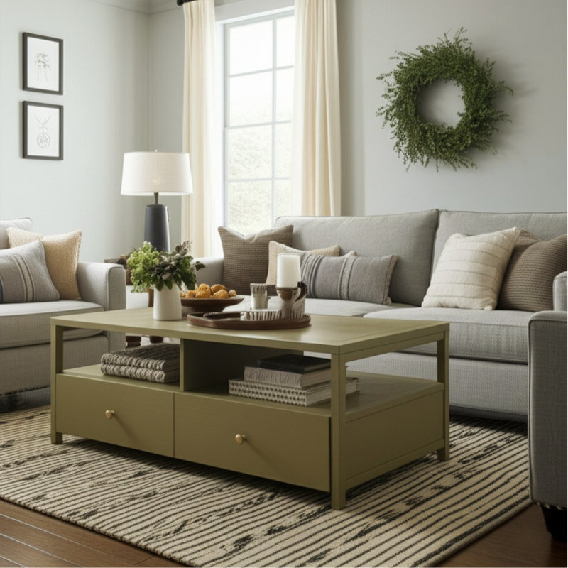 Gracie Coffee Table, Olive Green