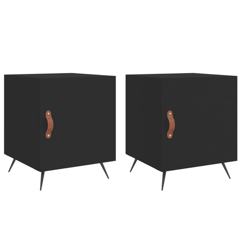 Arnardo 40cm W Manufactured Wood Bedside Table, Black