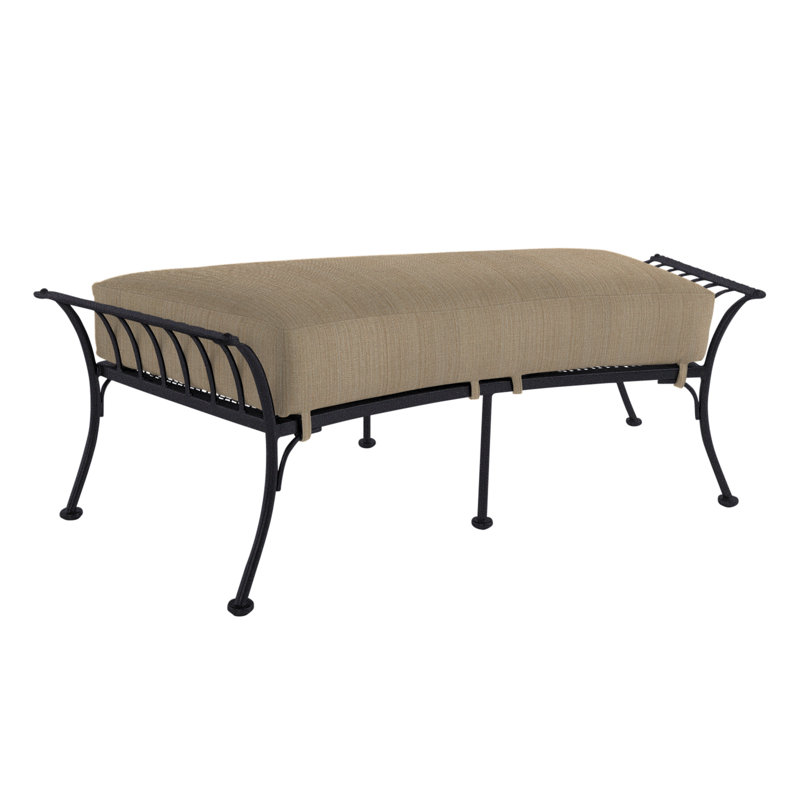 Monterra Outdoor Ottoman, Graphite, Alcazar Redwood