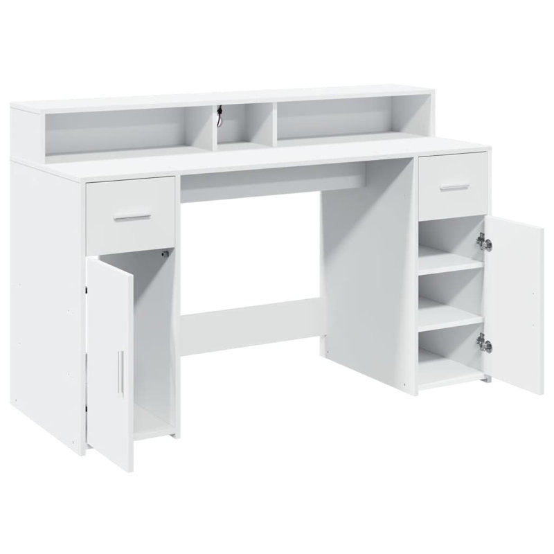 Computer Desk, 91cm H x 140cm W x 55cm D, White