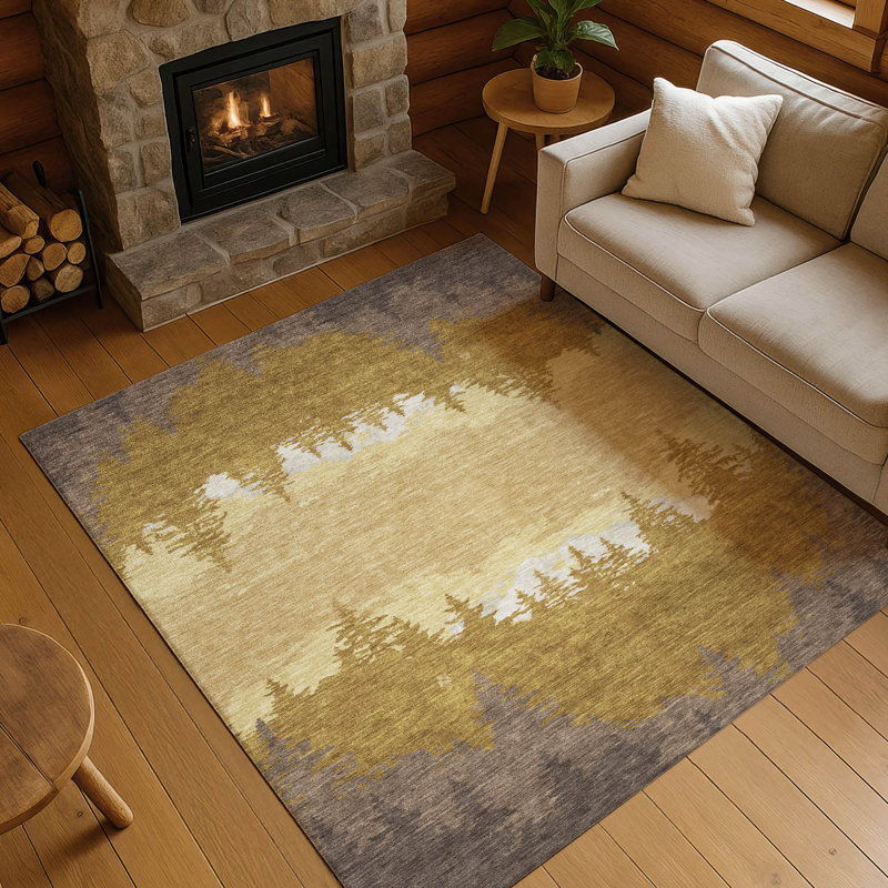 Machine Washable Indoor/Outdoor Chantille ACN2861 Lodge Rug, Walnut, 9' x 12'