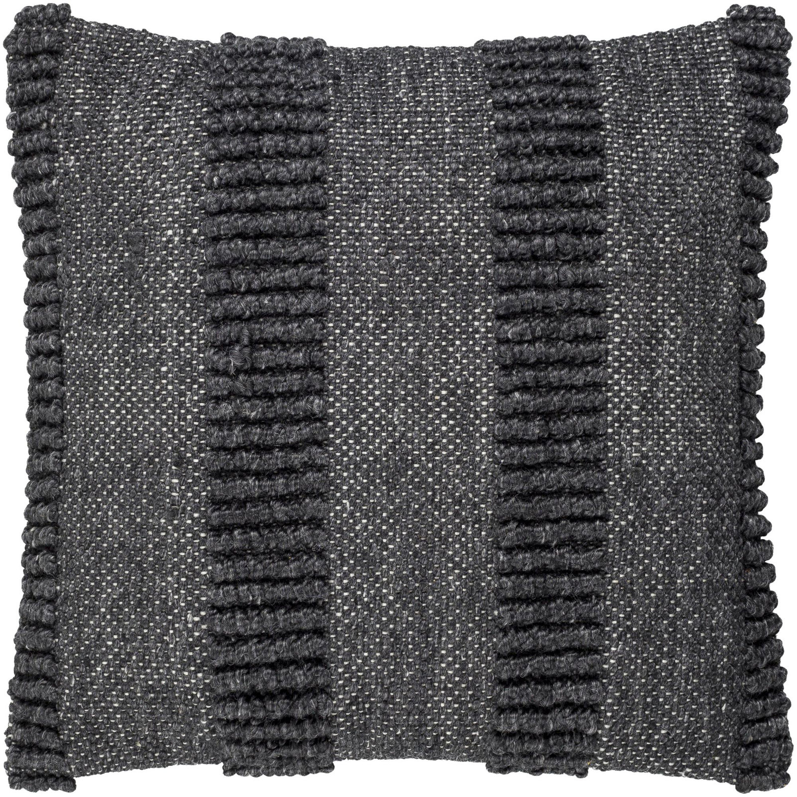 Fernan Striped Throw Pillow, Dark Gray, 18"H x 18"W, Polyester/Polyfill
