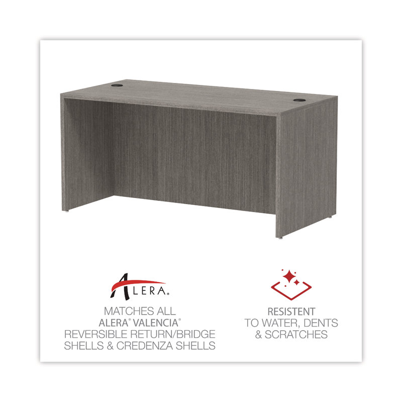 Gray Laminate Desk Shell with Cable Management