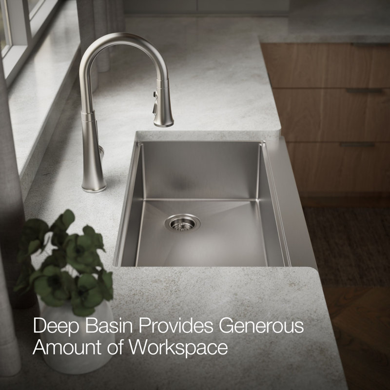 Strive® 32-1/2 In. Undermount Single-Bowl Farmhouse Workstation Kitchen Sink