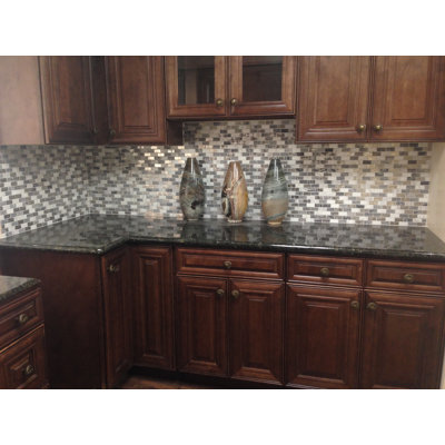 1" x 2" Marble/Metal Brick Joint Mosaic Wall Tile