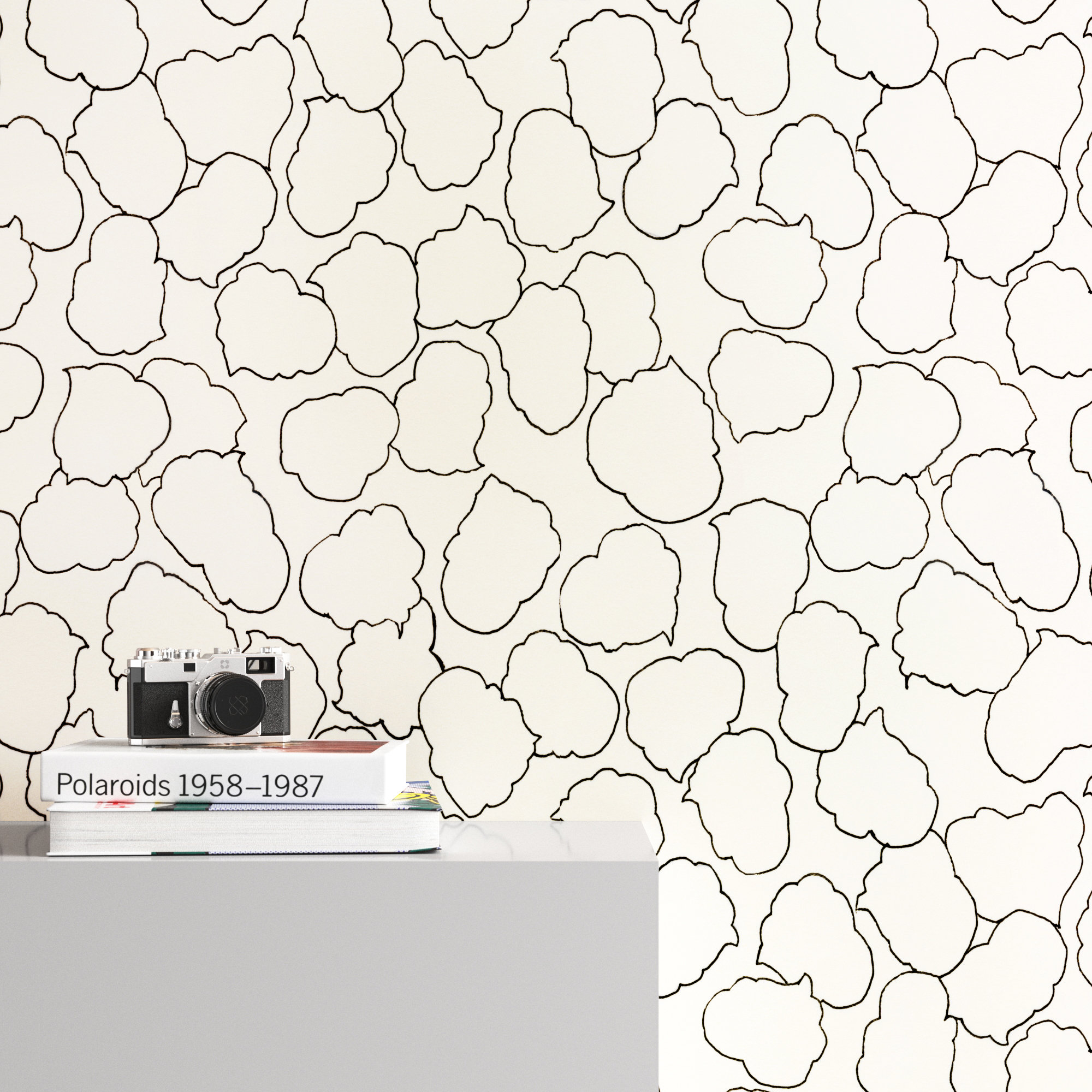 Armes Abstract Wallpaper, Cream/Black