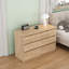 Set of 2 Wooden Nightstand with 3 Drawers-1938565406-1938565400