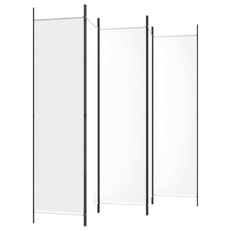 Kasimir Folding Room Divider, White, 5, 200" H x 250" W