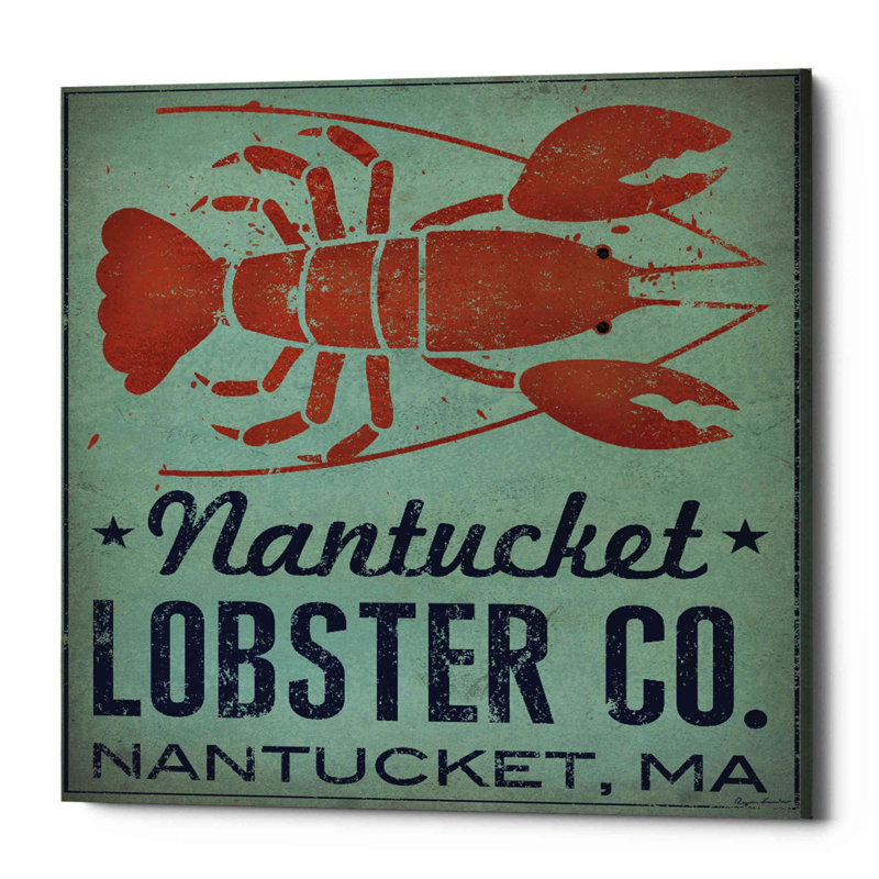 «Nantucket Lobster Square» par Ryan Fowler, art mural sur toile, H 12 po x l 12 po x P 0,75 po