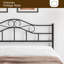 Tête de lit pour grand lit en métal, hauteur réglable, tête de lit pour grand lit incurvée en acier robuste seulement pour la chambre à coucher, conception à volutes de ferme, cadre à fixer, assemblage facile, noir-390859239-390859233