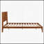 Lit plateforme Mid-Century en bois de bambou avec support en métal durable, aucun sommier requis, assemblage facile-1334166662-1334166661