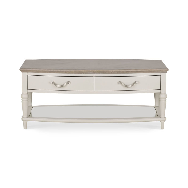 Dimas Four Leg Coffee Table with Storage, Soft Grey, Oak