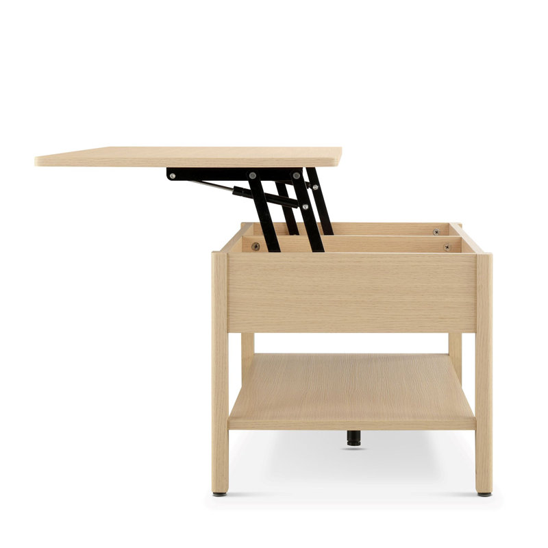 Table basse à plateau relevable en rotin l 34,5 po Breshawna