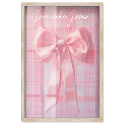 «Love Like Jesus Bow», impression sur toile rose par Art Remedy