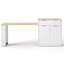 Table de cuisine 82,6 po en MDF avec rangement double-face, 2 tiroirs et 2 tablettes ouvertes blanches-129948091